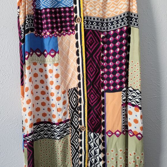 Anthropologie Women's Boho Patchwork Sleeveless Dress festival wear - Picture 4 of 13